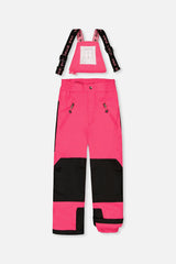 Two Piece Play Snowsuit Black Rose Print With Pink Pants