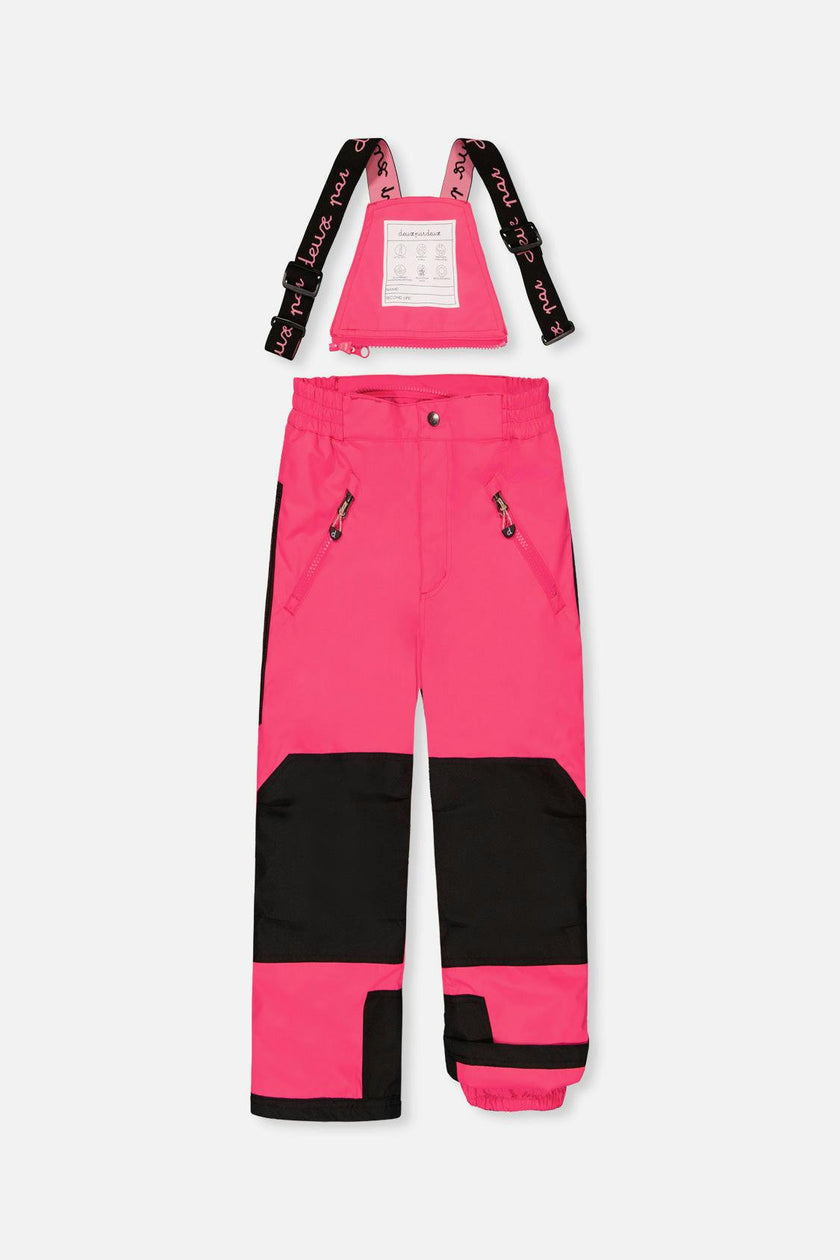 Two Piece Play Snowsuit Black Rose Print With Pink Pants