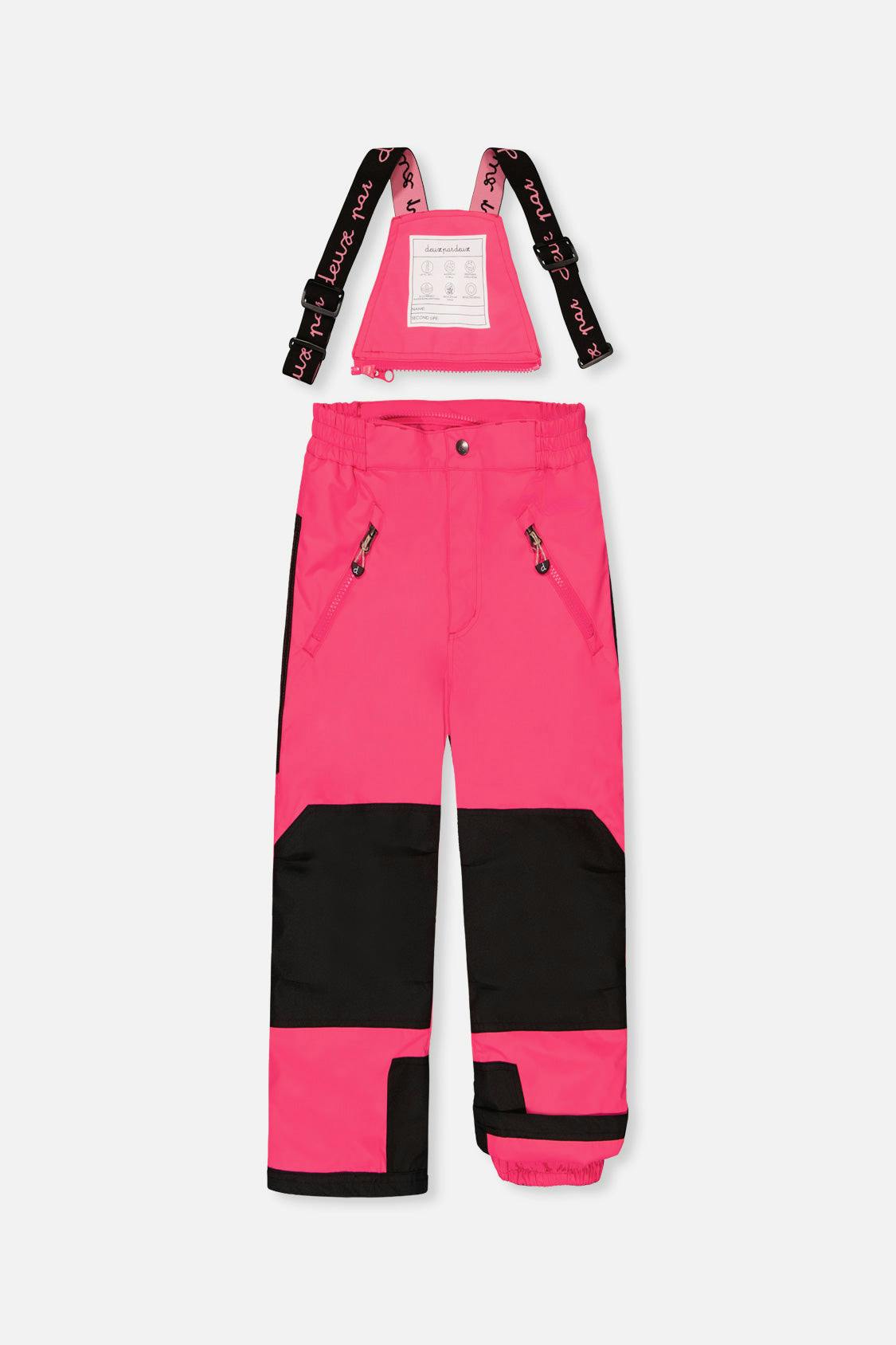 Two Piece Play Snowsuit Black Rose Print With Pink Pants