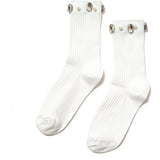 Crystal Ribbed Crew Socks