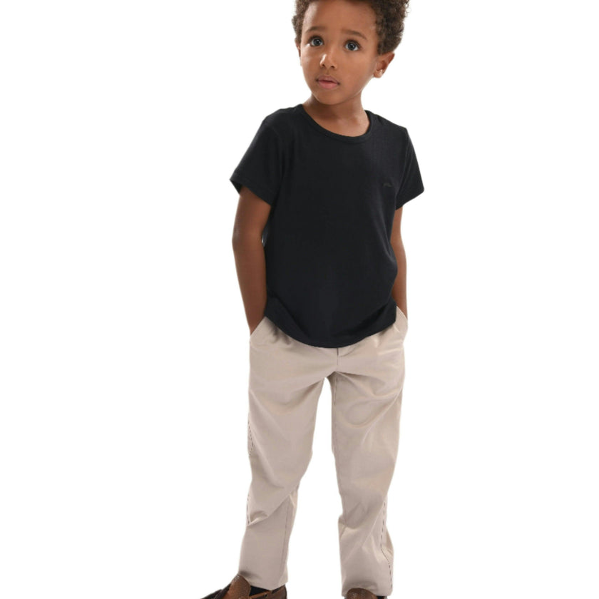 Black Solid Cotton T-Shirt