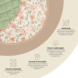 Parker Pink Floral Cotton Quilted Baby Play Mat
