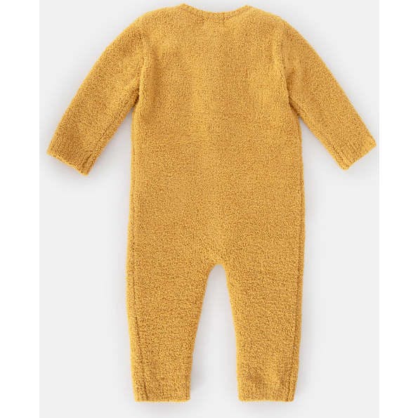 Fuzzy Long Sleeve Buttoned Romper