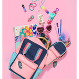 Style.Lab: Harlow Colorblock Backpack Pouch Set - Navy & Pink