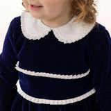 Long Sleeve Grace Bubble in Midnight Blue Velvet
