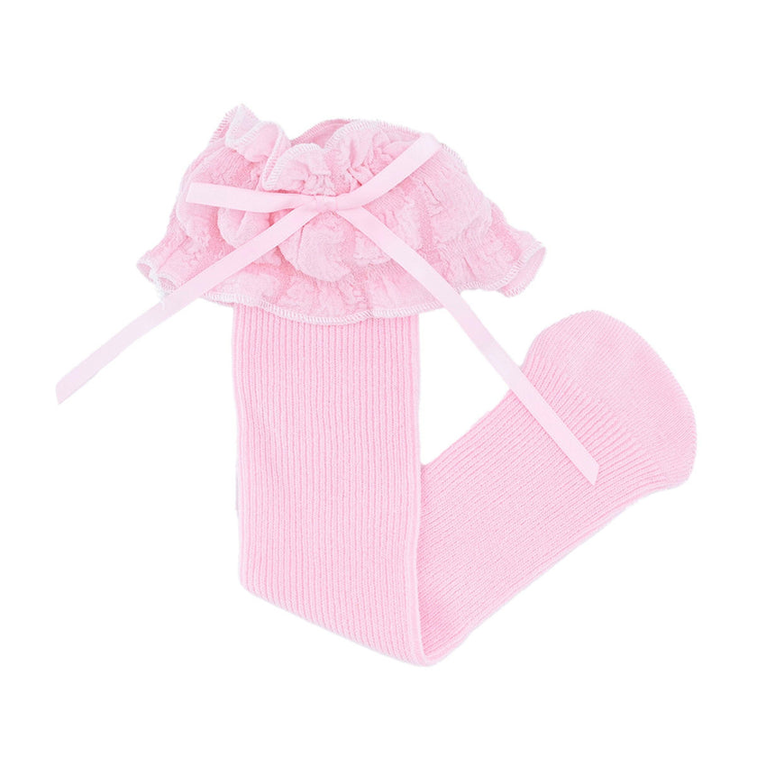 Ruffled Ribbon Long Socks
