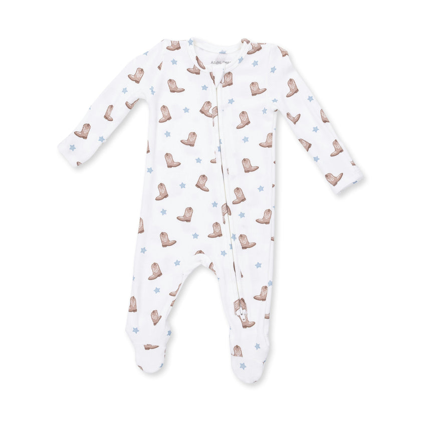 Mini Cowboy Boots - 2 Way Zipper Footie