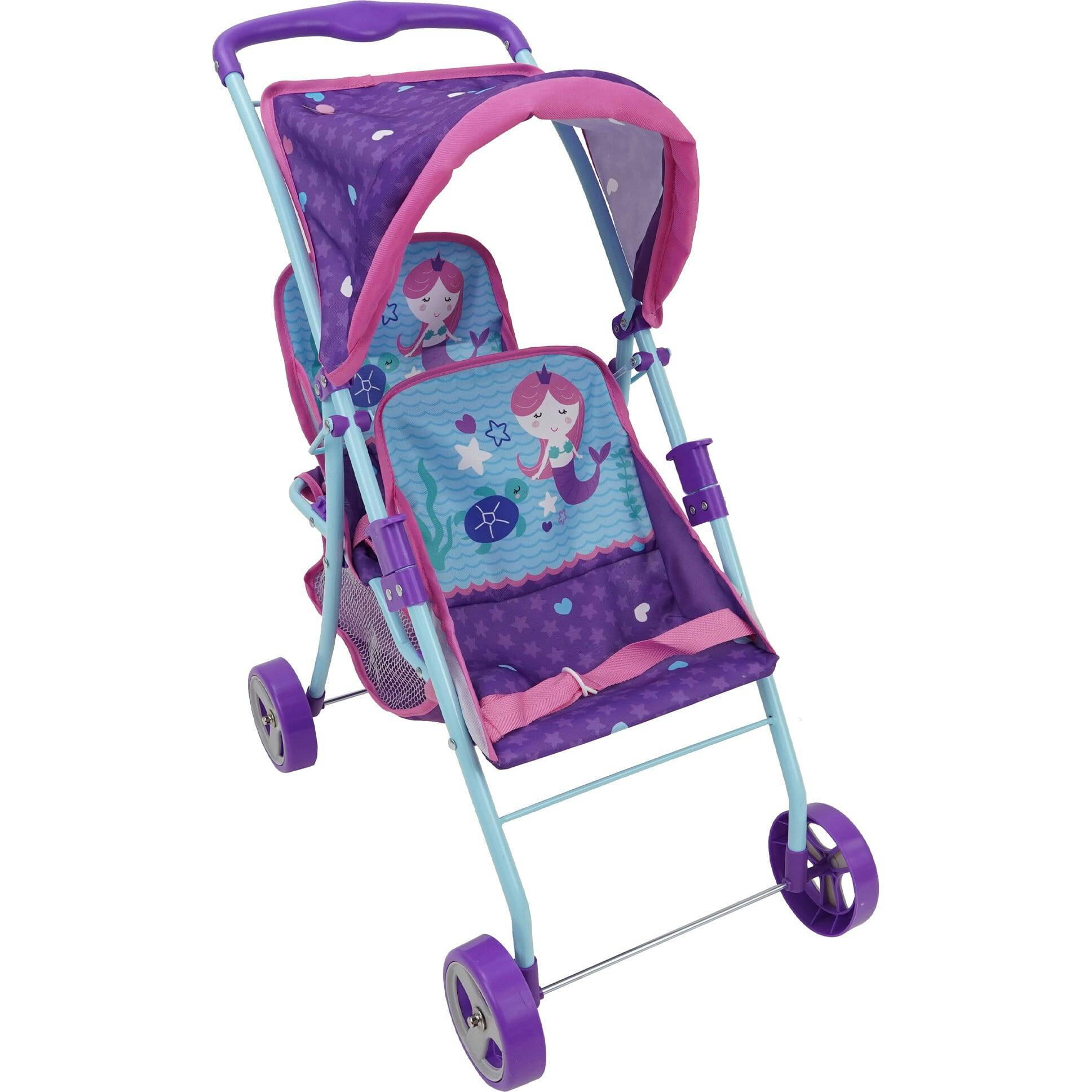 509 Mermaid Twin Doll Stroller - Purple & Teal