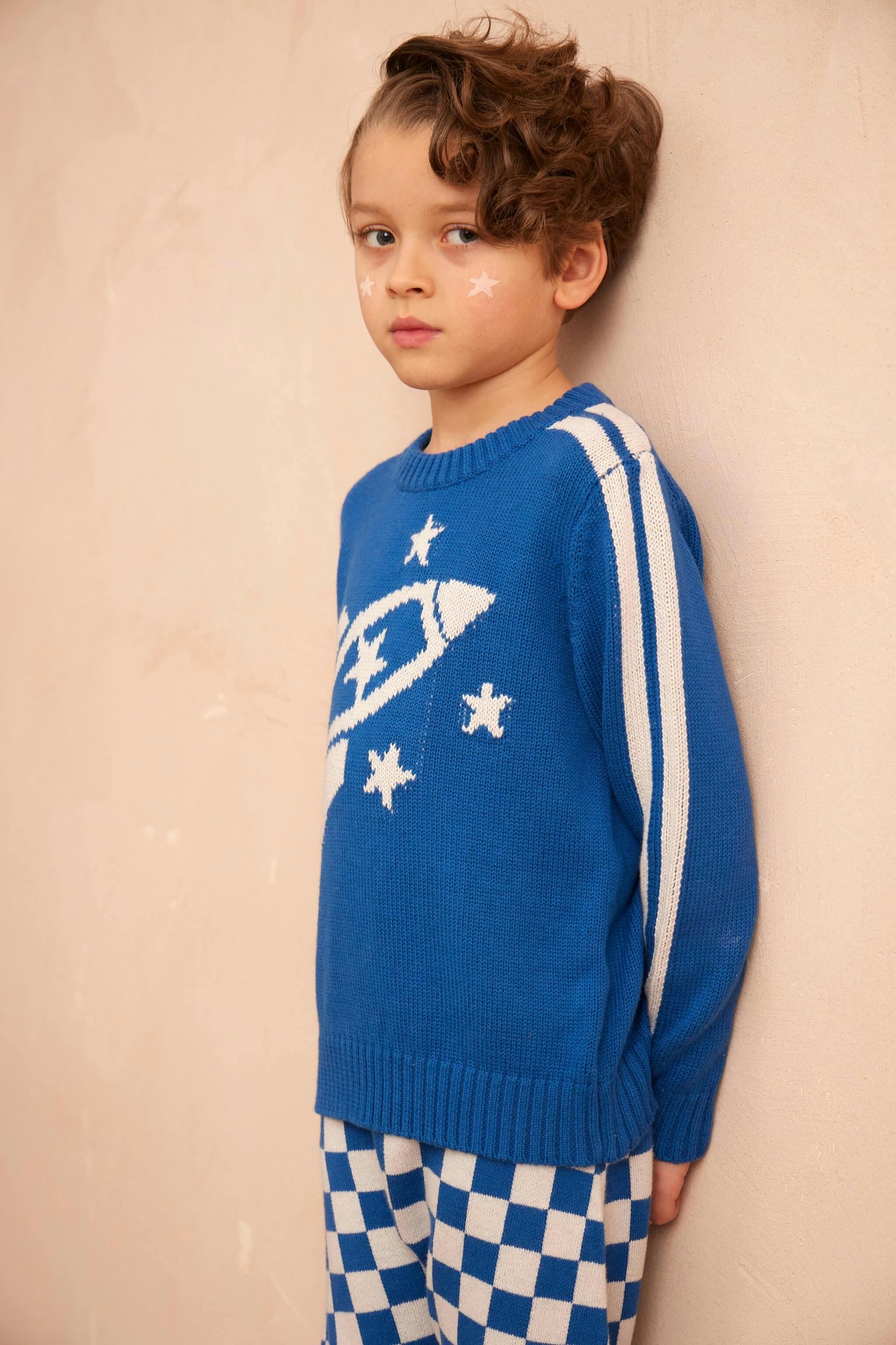 Striped Rocket Jumper | Cobalt
