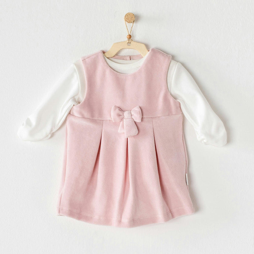 Pink Fairy Velvet Pinafore Dress
