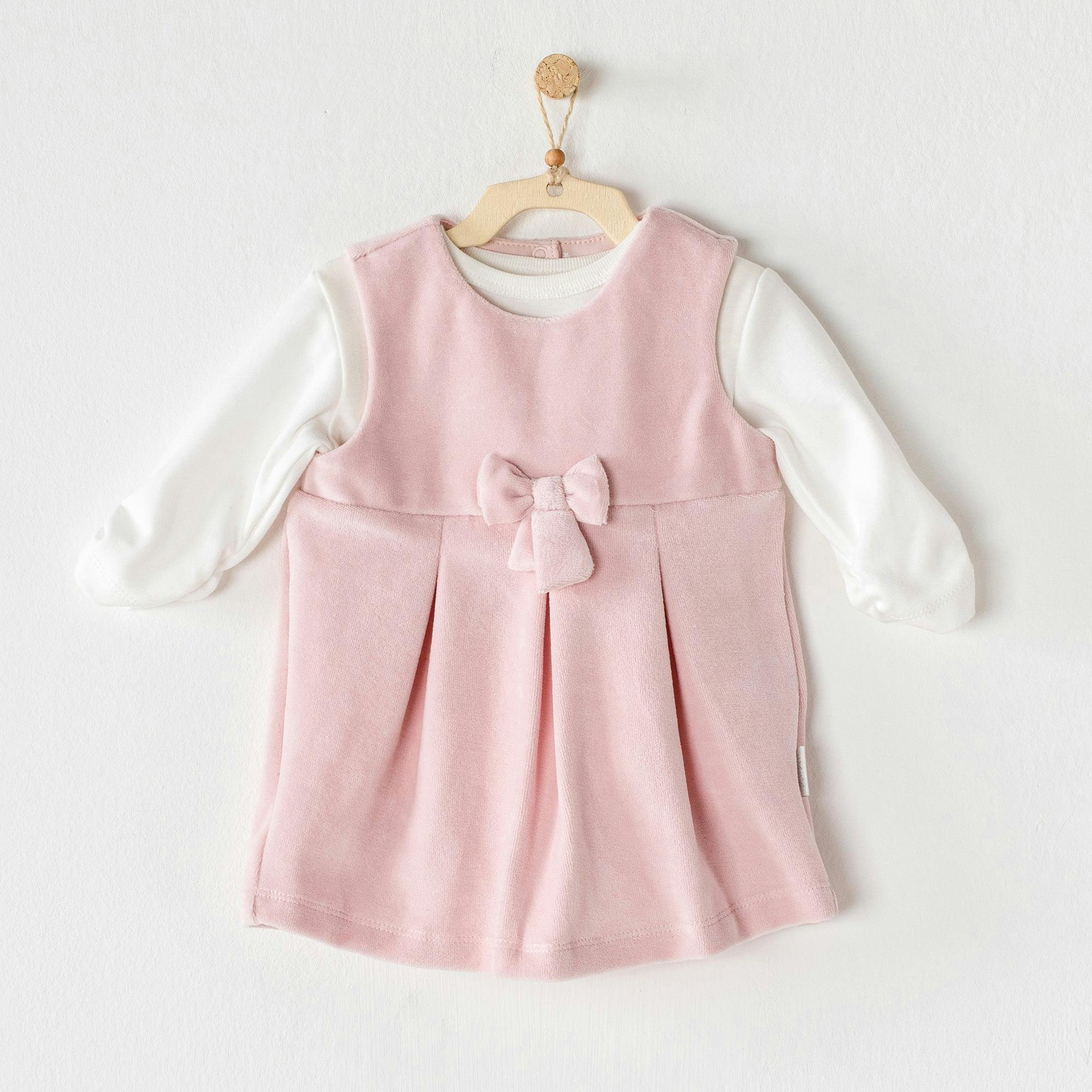 Pink Fairy Velvet Pinafore Dress