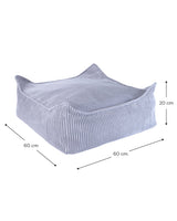 Blueberry Blue Square Ottoman