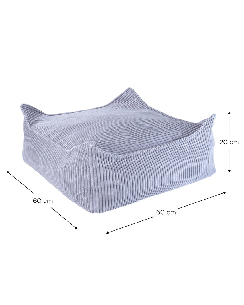 Blueberry Blue Square Ottoman