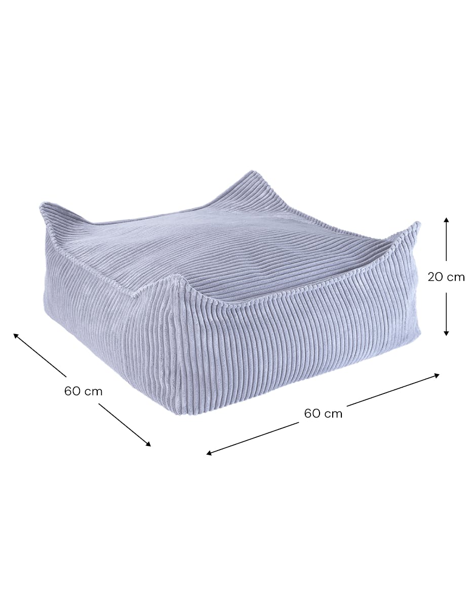 Blueberry Blue Square Ottoman