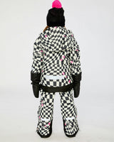 Two Piece Teknik Snowsuit White And Bright Pink Checkered Print