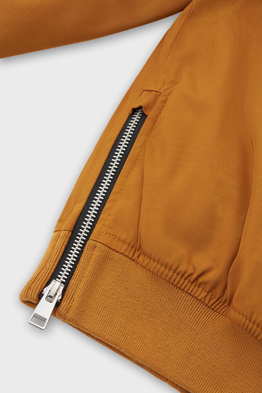 Padded Bomber Jacket With Removable Hood