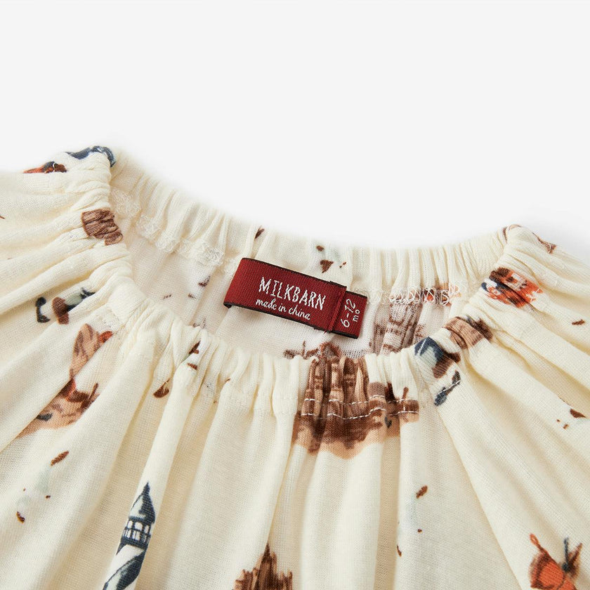 Sandcastle Organic Cotton Dress & Bloomer Set