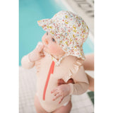 Ruffle Bucket Hat, White
