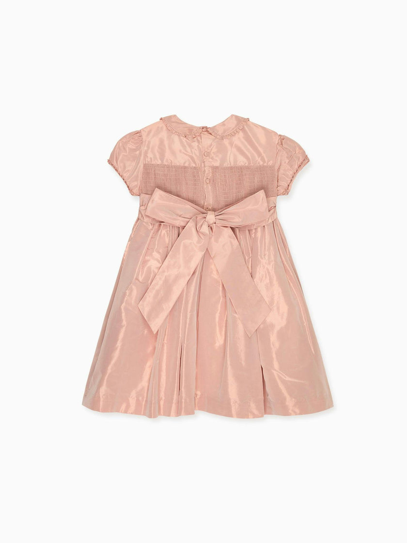Blush Eleanor Silk Ceremony Girl Hand-Smocked Dress