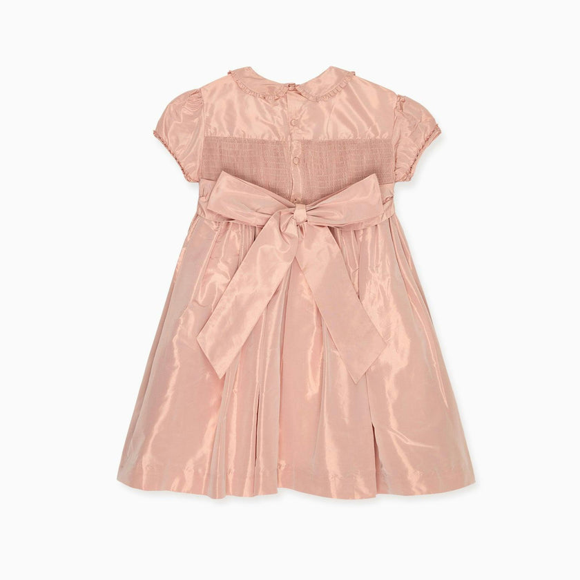 Blush Eleanor Silk Ceremony Girl Hand-Smocked Dress