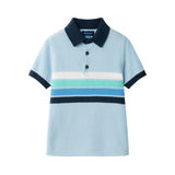 Boys Sweater Knit Polo | Blue Stripe