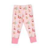 Vintage Reindeer & Santa Pink - Long Sleeve Loungewear Set