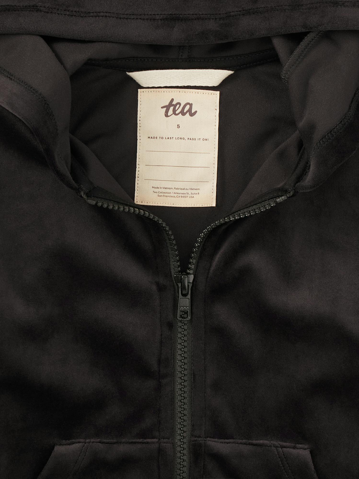 Cat Ears Velour Hoodie, Jet Black