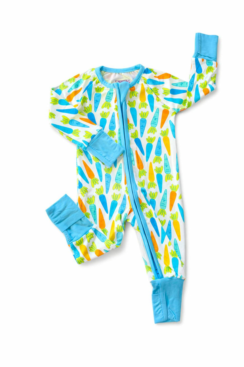 Blue Carrots Bamboo Zipper Romper