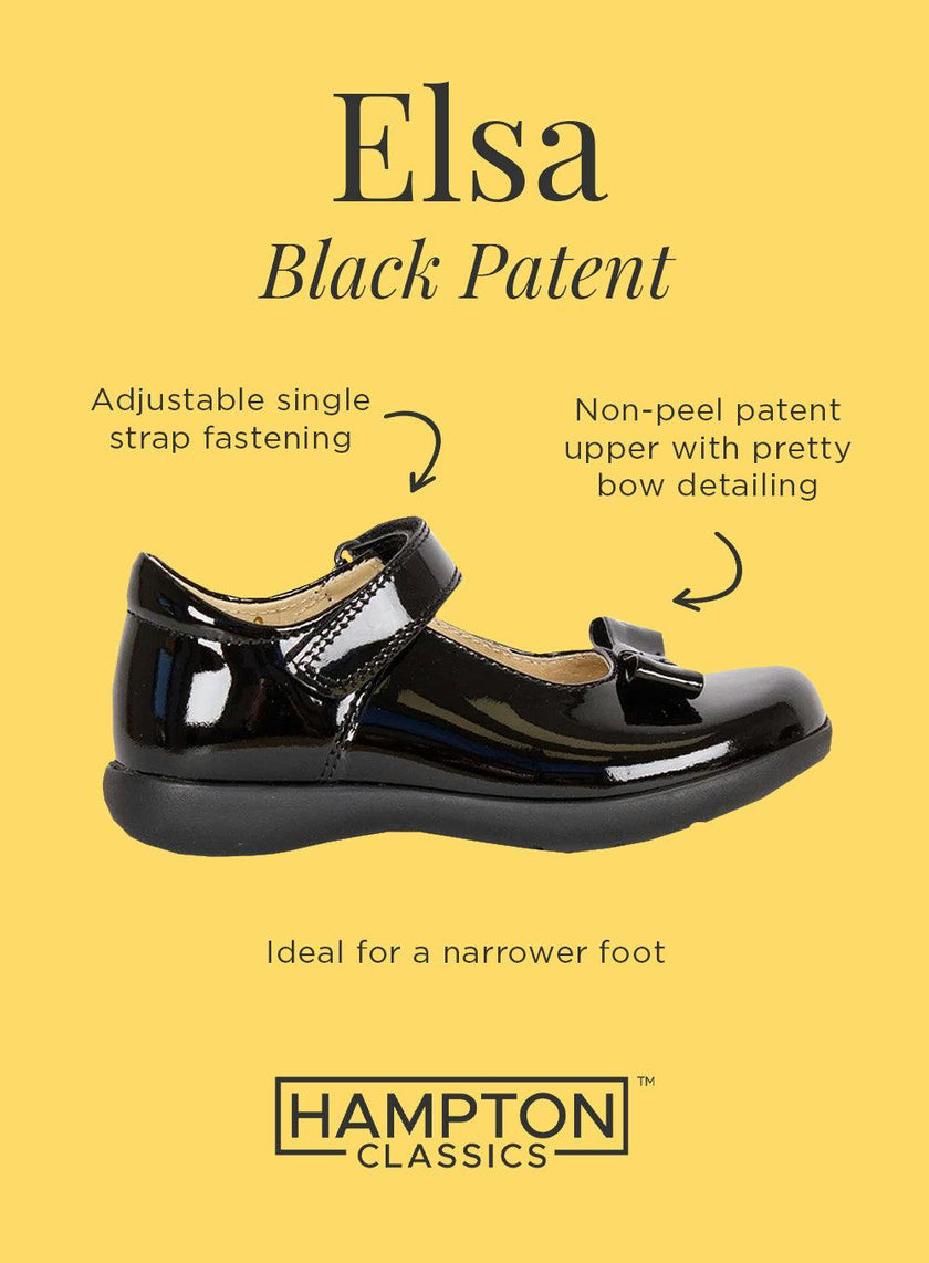 Hampton Classics Elsa School Shoes in Black Patent