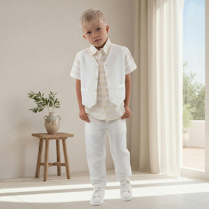 Aurelien Boy Pants, Pearl Off White