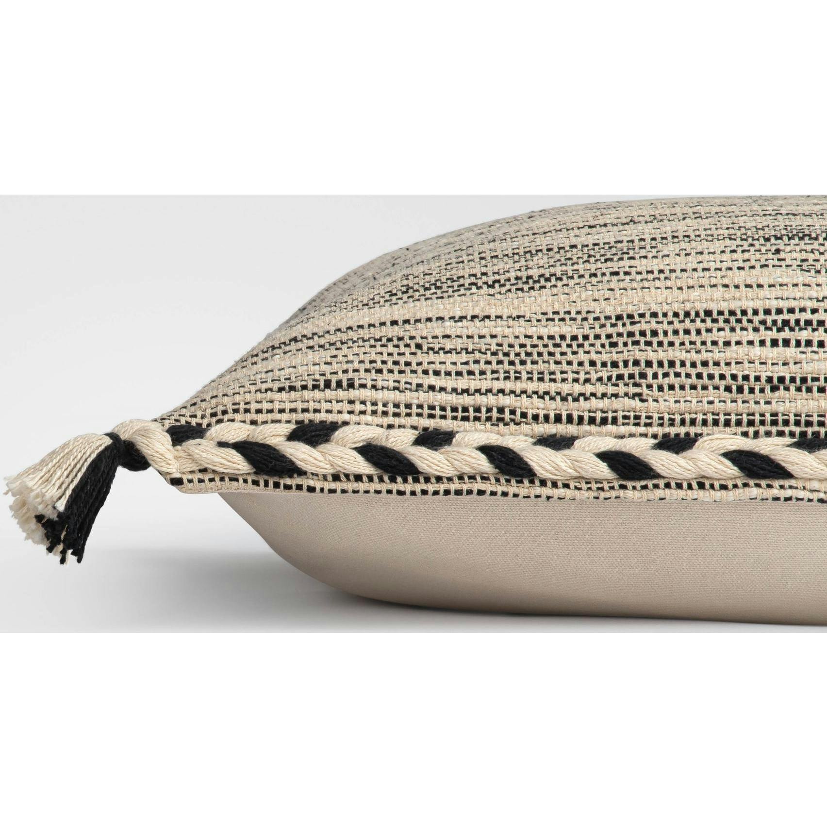 Black & White Braided Throw Pillow