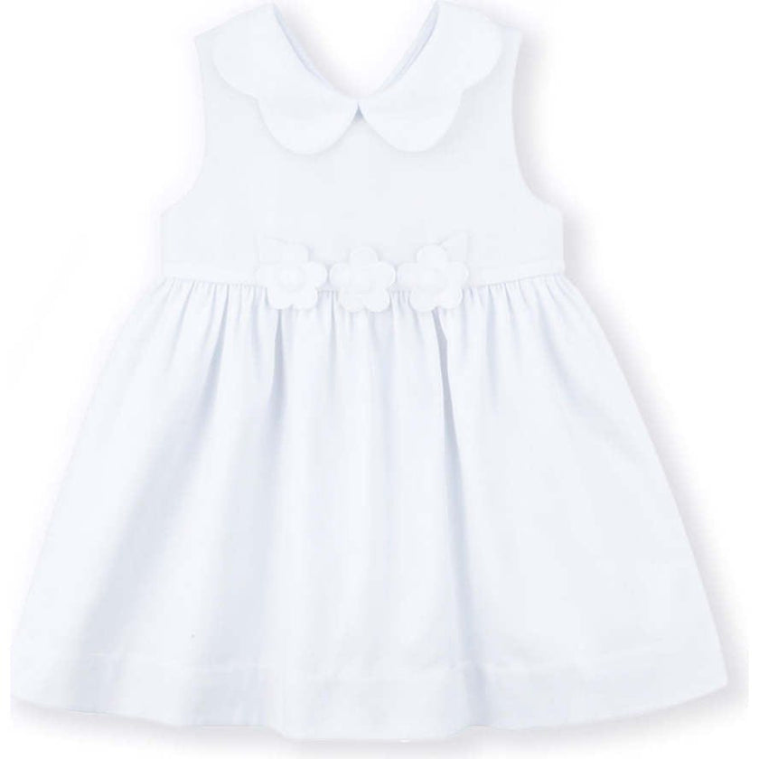 White Pique Flower Dress
