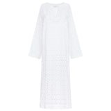 women's white eyelet kaftan