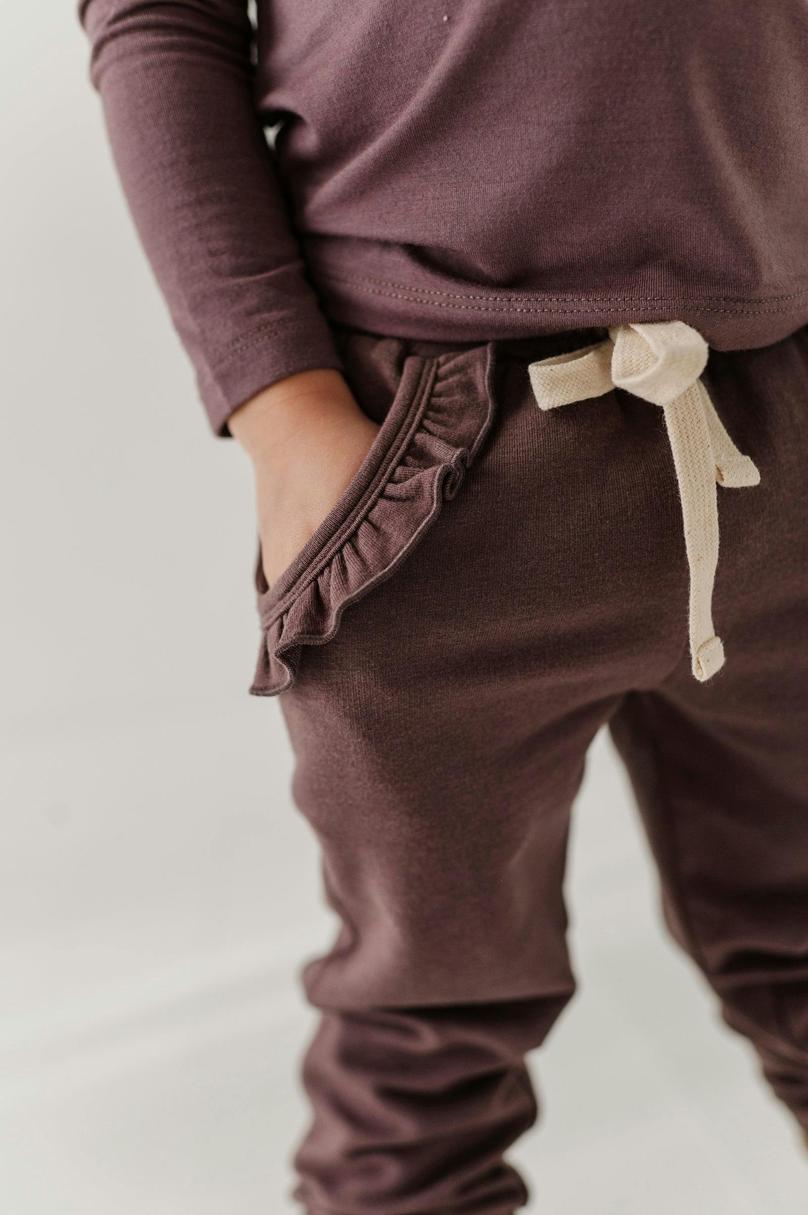 Girls Joggers in Plum