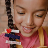 Apple Be Kind Hearts Navy Hair Clips -BTS