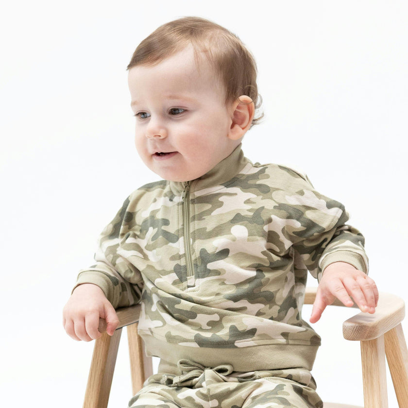 Camo French Terry - Half Zip Sweatshirt