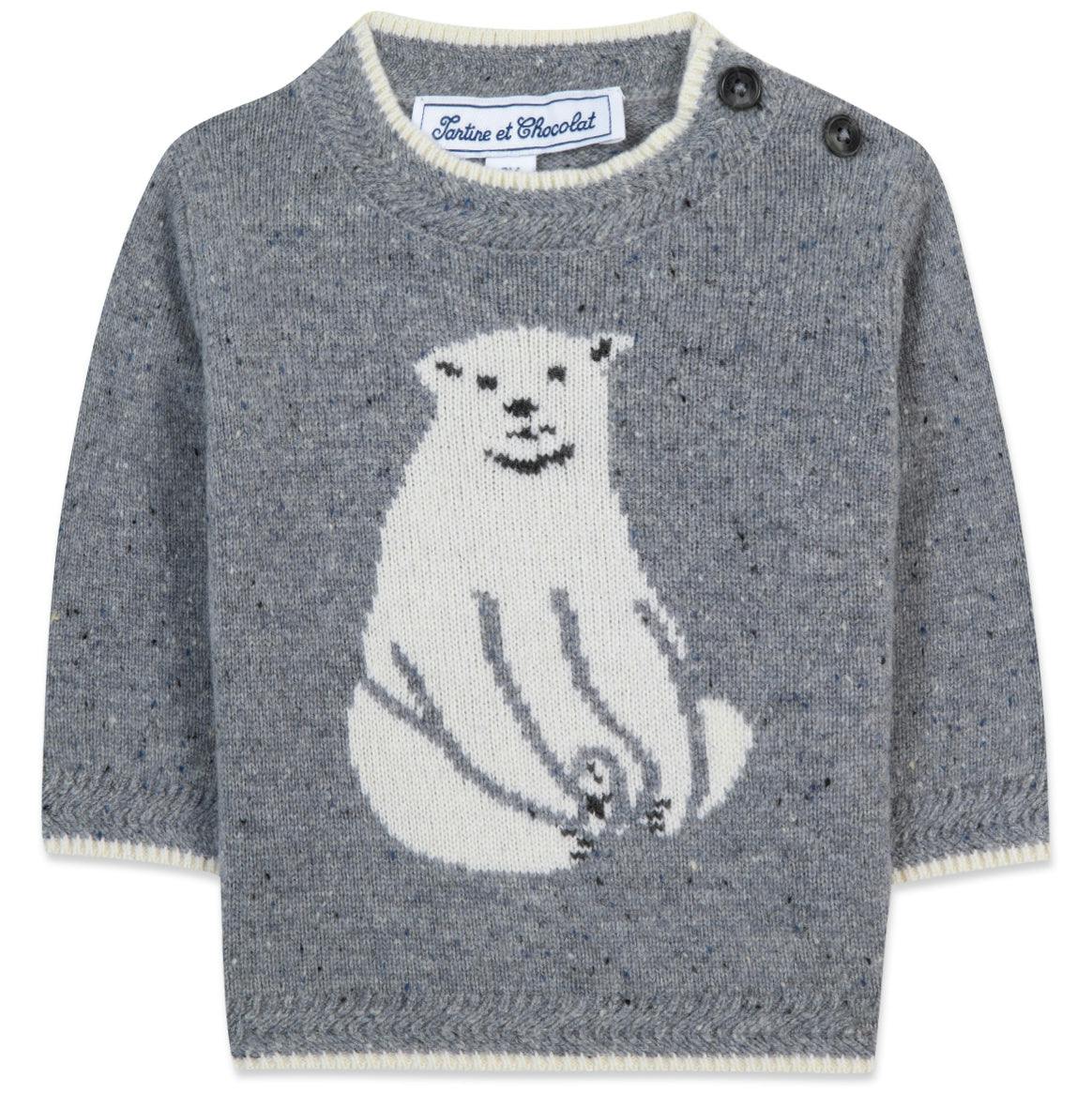 TARTINE ET CHOCOLAT Polar Bear Baby Sweater