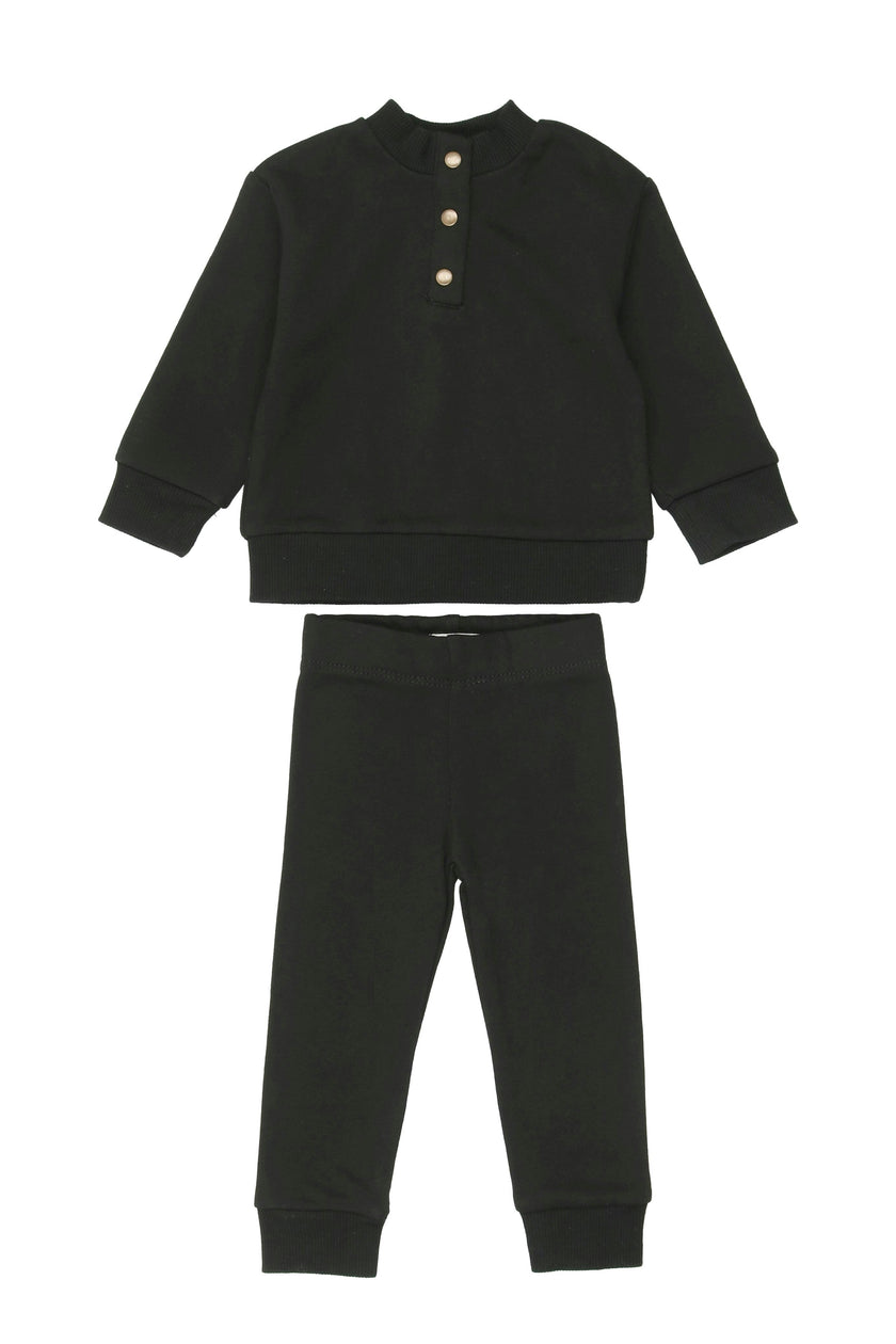 Kids Unisex Terry Henley Sweatshirt & Jogger Set