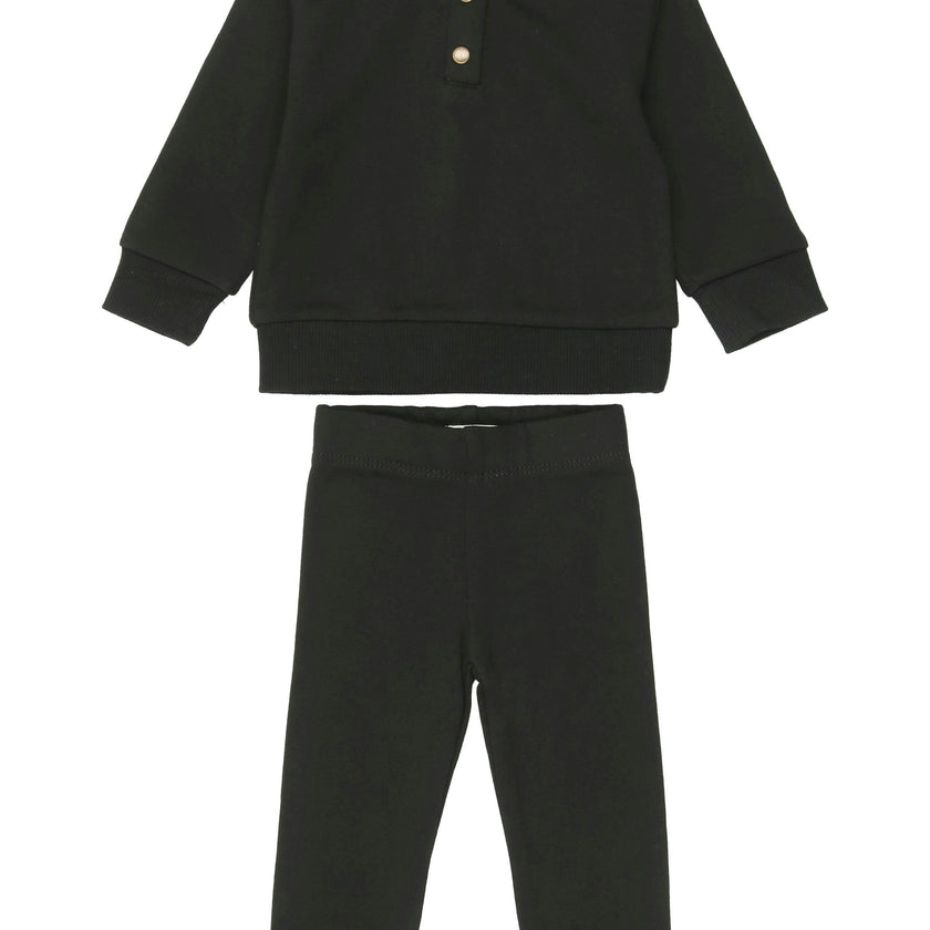 Kids Unisex Terry Henley Sweatshirt & Jogger Set