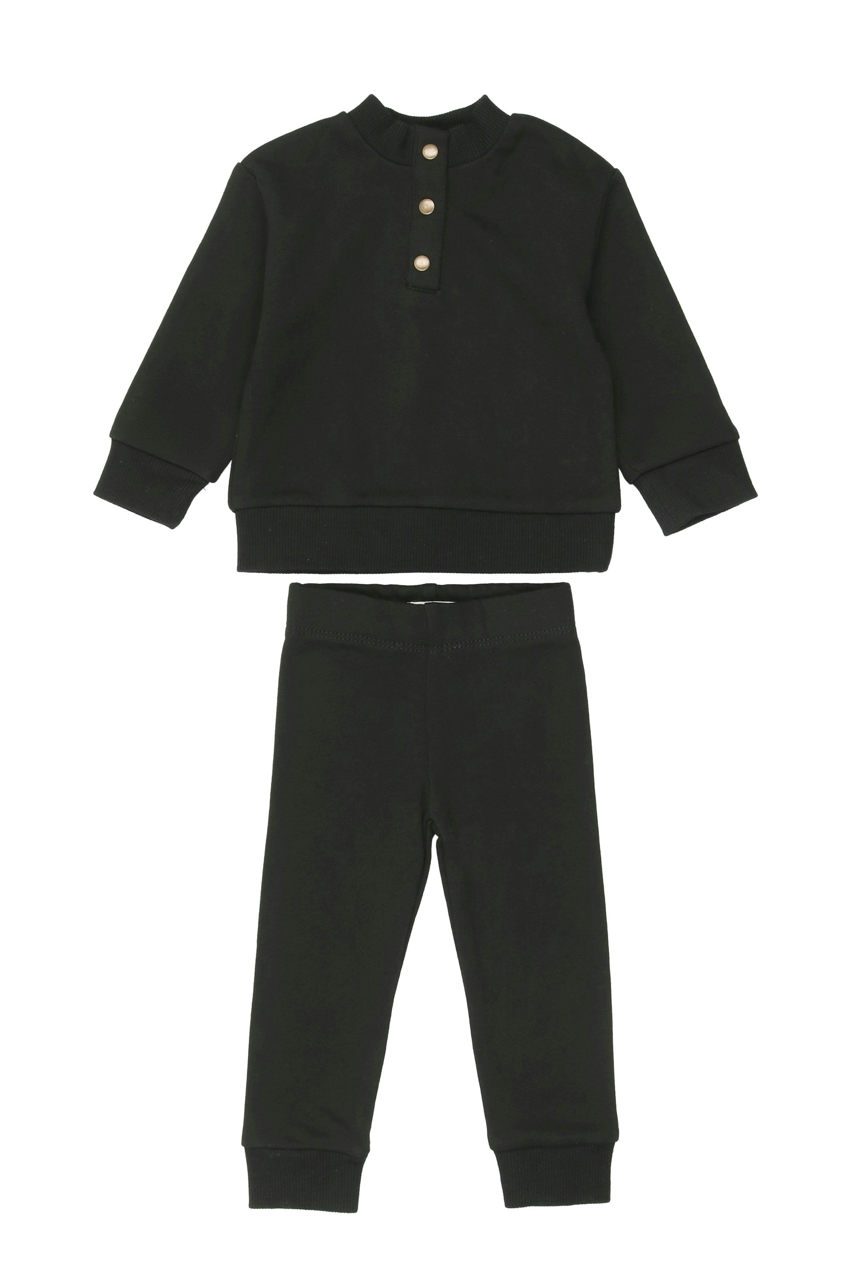 Kids Unisex Terry Henley Sweatshirt & Jogger Set