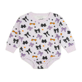 Spooky Bows Halloween Long Sleeve Romper