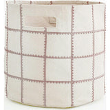Handmade Canvas Storage Basket Lace - Pecan