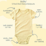 AVERY 5-Pack Short Sleeve Bodysuits