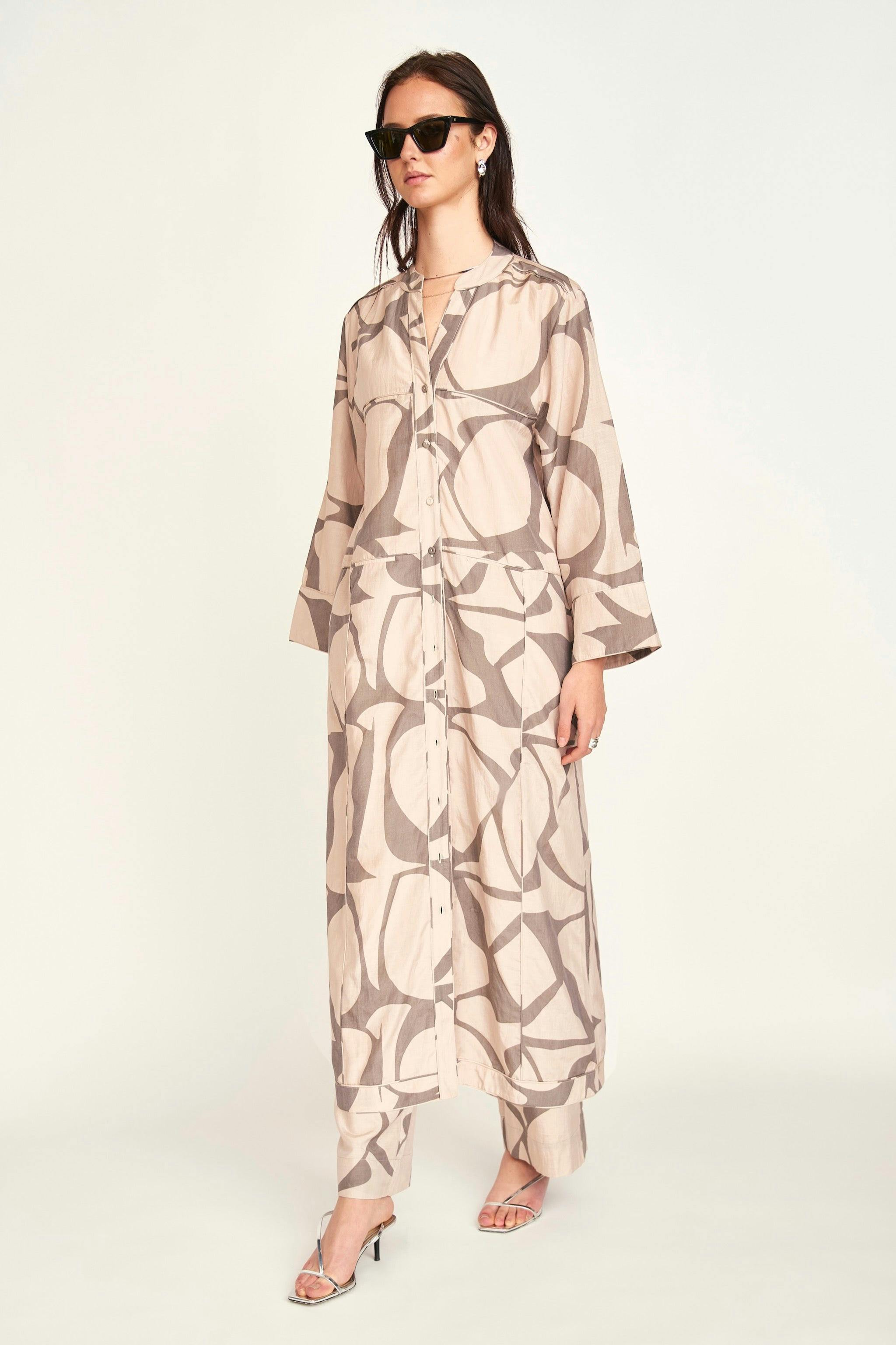Malmo Dress in Putty Jurassic