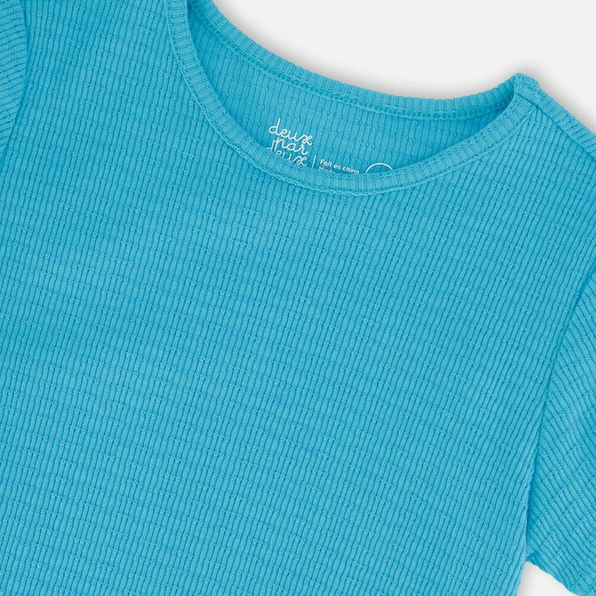 Crinkle Jersey T-Shirt Blue