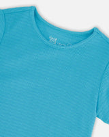 Crinkle Jersey T-Shirt Blue