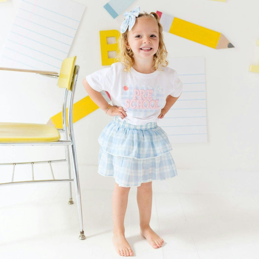 Blue Plaid Skort