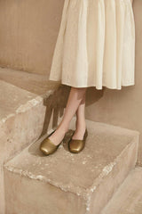 Ember Square Toe Leather Flats