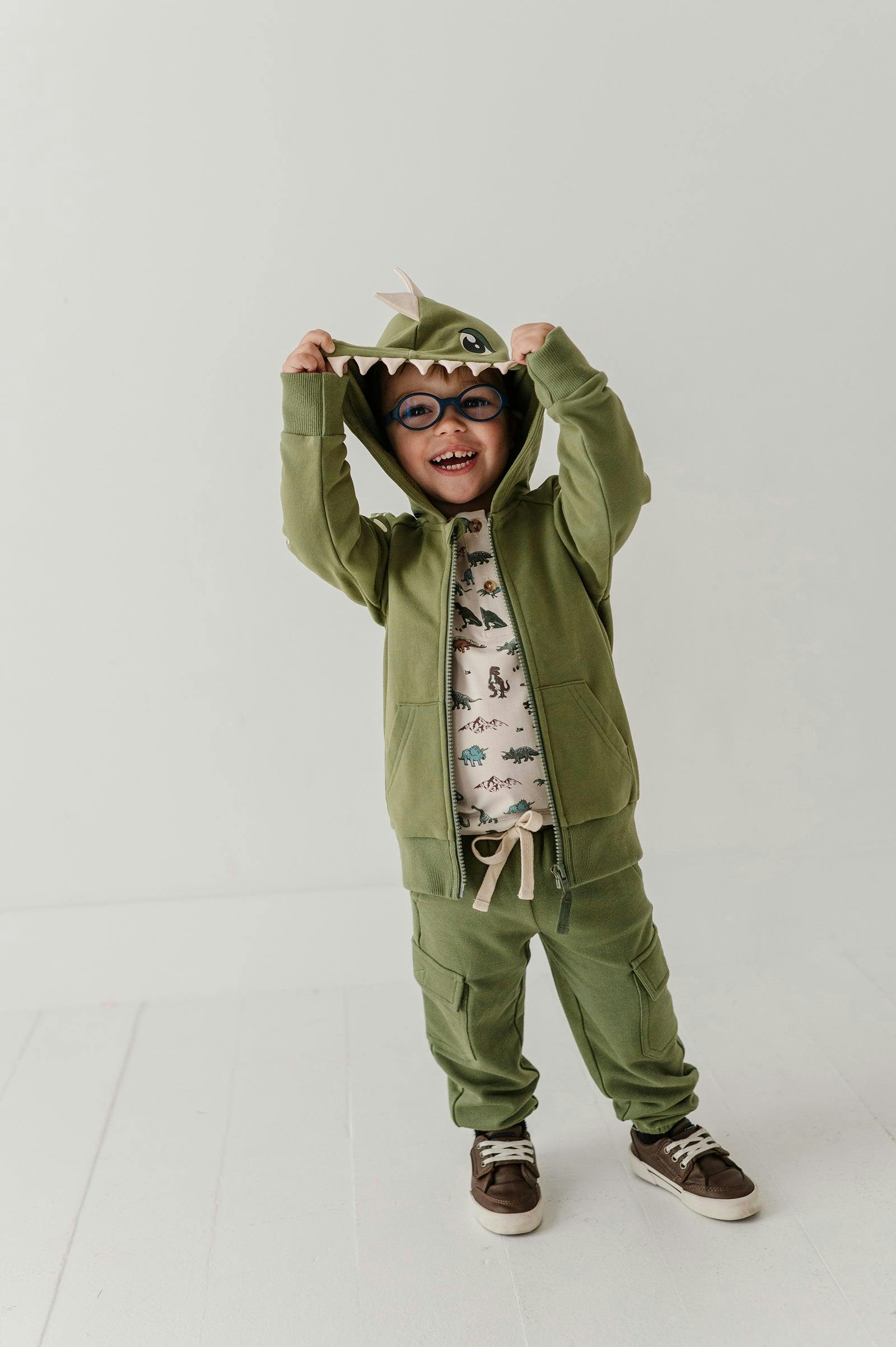 Boys Hooded Jacket in Dinosaur