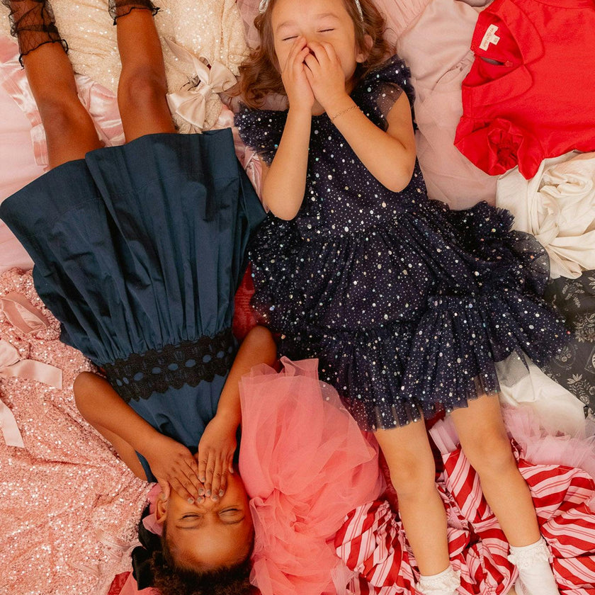 Mini Brynlee Dress in Sparkling Stars Navy
